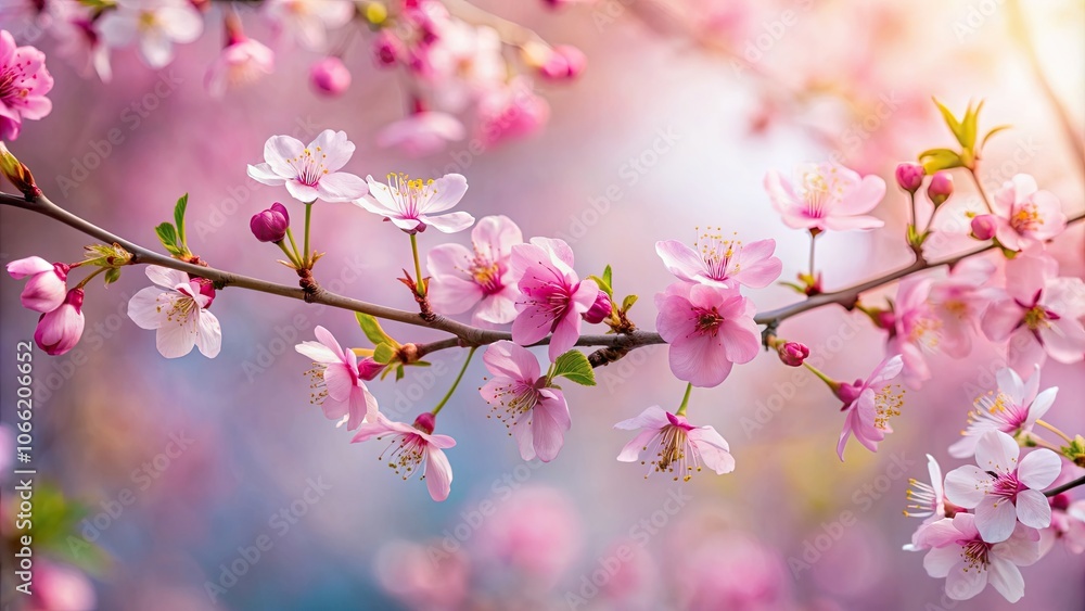 Delicate pink flowers on a branch, pink, flowers, delicate, petals, blooming, soft, pastel, garden, nature, spring Delicate pink flowers on a branch, pink, flowers, delicate, petals, blooming, soft, pastel, garden, nature, spring