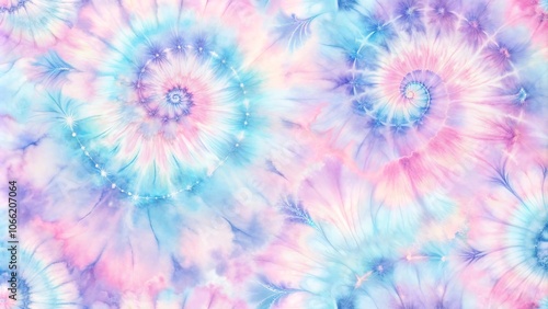 Abstract Watercolor Swirls in Pastel Hues A Symphony of Pink, Blue, and White