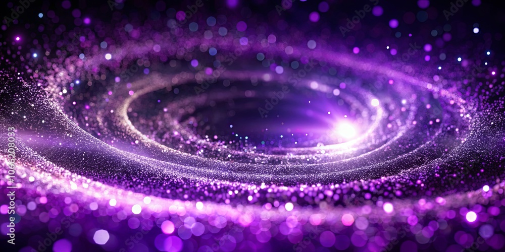 Obraz premium Abstract Cosmic Swirl of Purple and White Light, a Dance of Glimmering Stardust