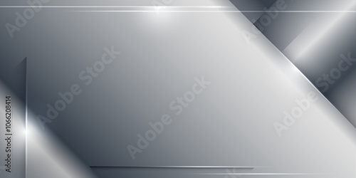 Vector abstract metallic shape, grey metal - steel, texture pattern, shiny and glossy on chrome color background. Illustration modern design, silver plate, technology concept for wallpaper background