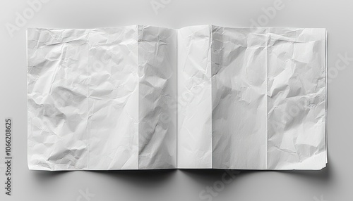 A Crumpled Open Book On A White Surface photo