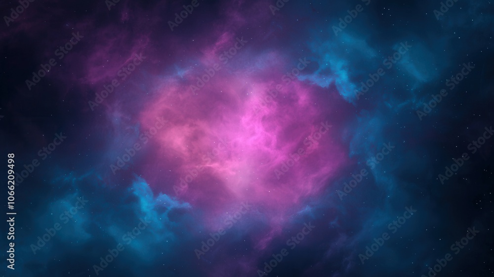 Obraz premium Cosmic Nebula Background Pink Blue Space Clouds
