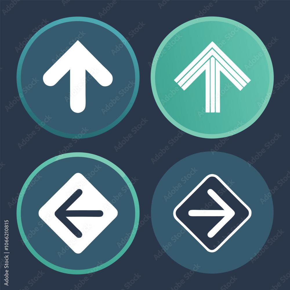 vector directional arrow icons. vector directional arrow icons.