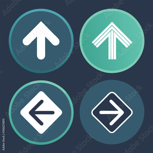 vector directional arrow icons.