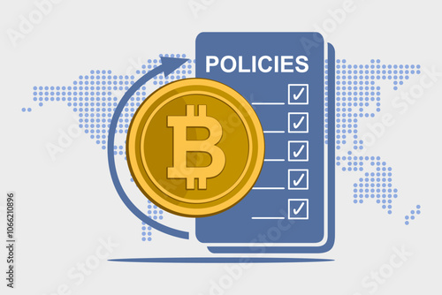 Financial economic plan. Cryptocurrency emerging policies and global impact. Bitcoin crypto adopt. Money markets.