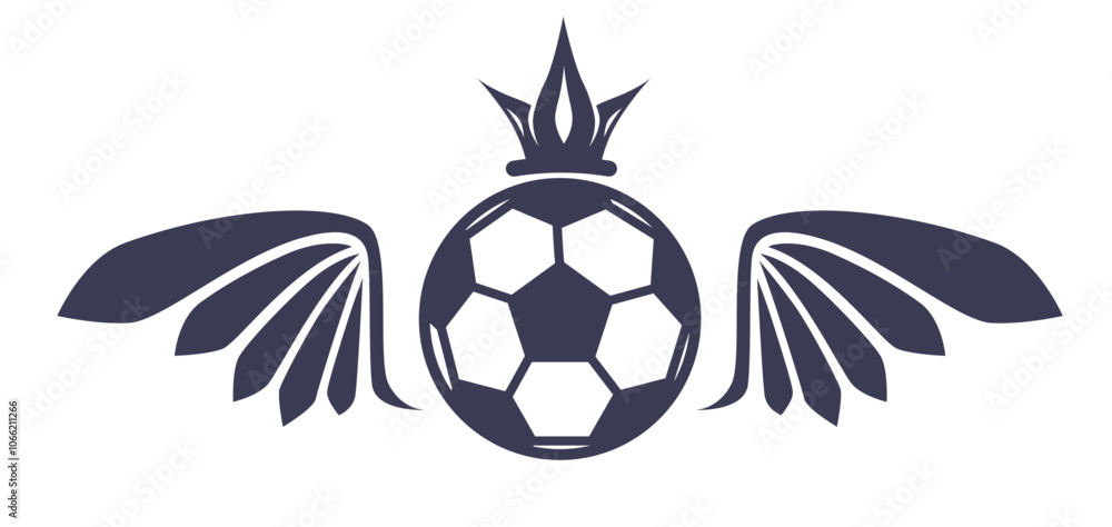 Obraz premium Soccer Ball With Crown Wings