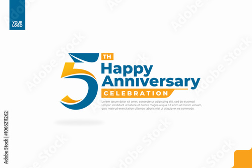 Number 5 logo icon design, 5th birthday logo number, anniversary 5