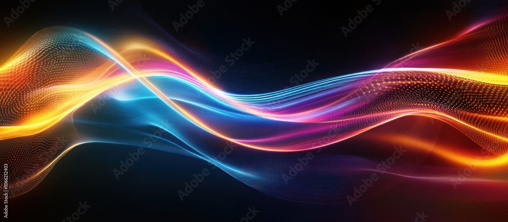 Fototapeta premium Abstract Light Waves in Vibrant Colors