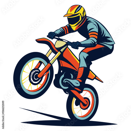 a biker doing freestyle tricks on his motorcycle