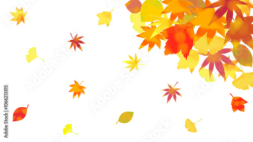 Wallpaper Mural 舞い落ちる紅葉のイラスト背景素材 Torontodigital.ca