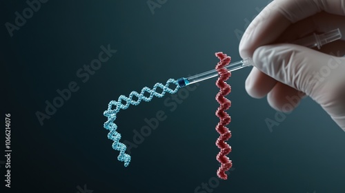 Female Biologist Analyzing DNA Samples in Laboratory photo