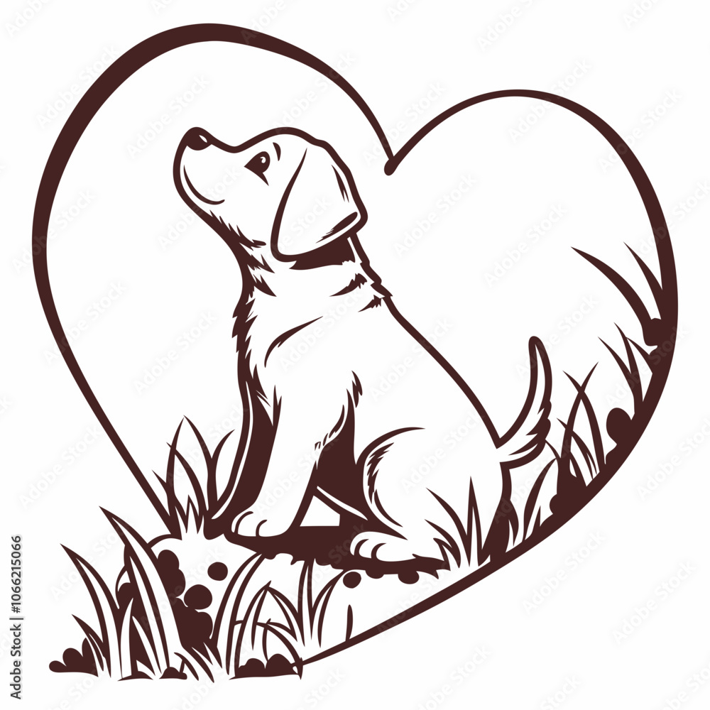 Obraz premium Love cat vector silhouette illustration