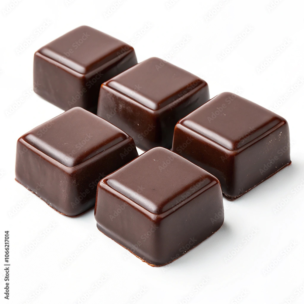 The nut chocolate,Directly above shot of cherries in box against white background,Pile of chocolate square candies with cocoa filling isolated on a white background. The nut chocolate,Directly above shot of cherries in box against white background,Pile of chocolate square candies with cocoa filling isolated on a white background.