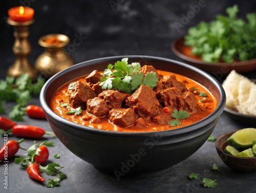 Rogan Josh in a Matte Black Bowl
