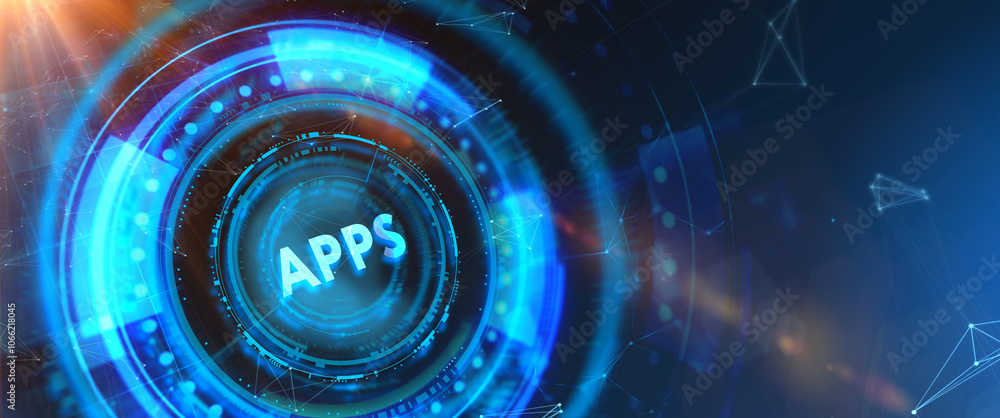 Business, Technology, Internet and network concept. APPS abbreviation. Modern technology concept. 3d illustration Business, Technology, Internet and network concept. APPS abbreviation. Modern technology concept. 3d illustration