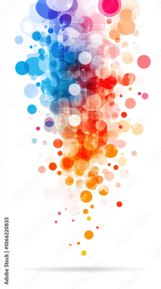 Colorful abstract design with circles in blue, red, orange, and white tones, creating vibrant and dynamic visual effect Colorful abstract design with circles in blue, red, orange, and white tones, creating vibrant and dynamic visual effect