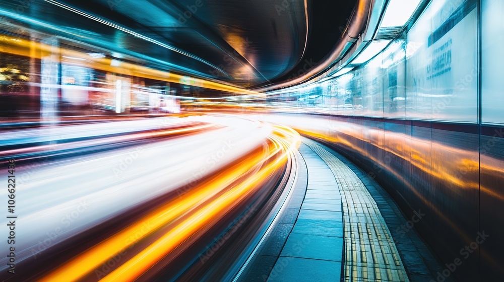 Fototapeta premium High-Speed Moving Lines with Motion Blur, Technology, Light, Cinematic Lighting, UHD Detail