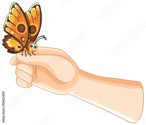 Butterfly Resting on a Gentle Hand