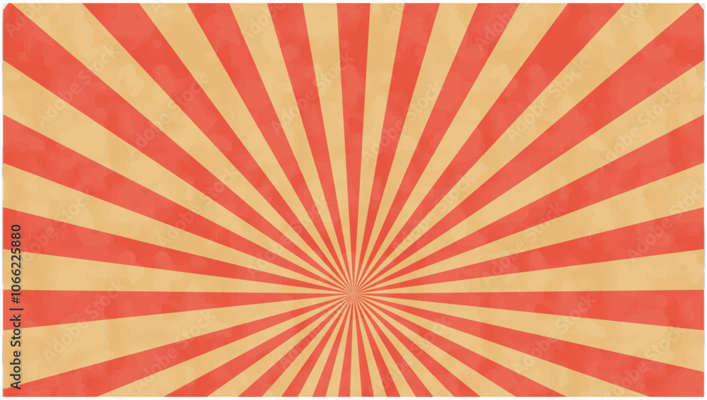 Fototapeta premium 水彩風のシンプルな集中線・赤金