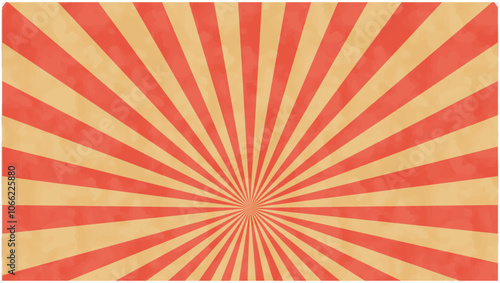 水彩風のシンプルな集中線・赤金