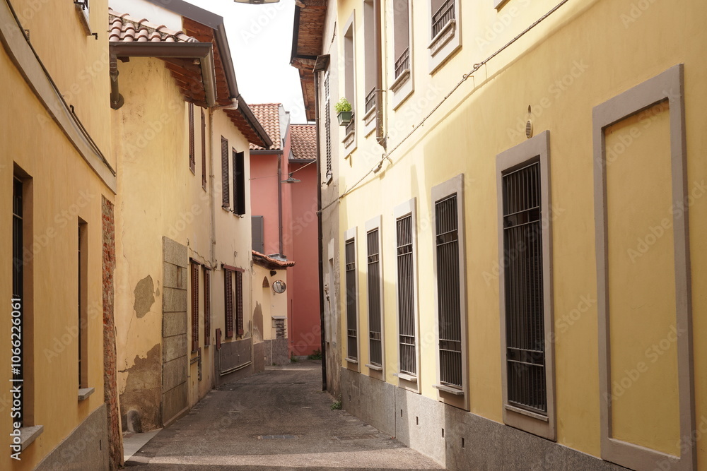 Obraz premium narrow street in the old town of Seregno. Italy 
