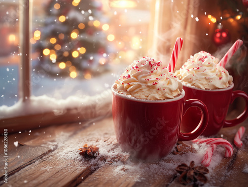 Cozy Christmas Hot Cocoa with Peppermint Candy Canes.
Sip the magic of the season, one peppermint swirl at a time!