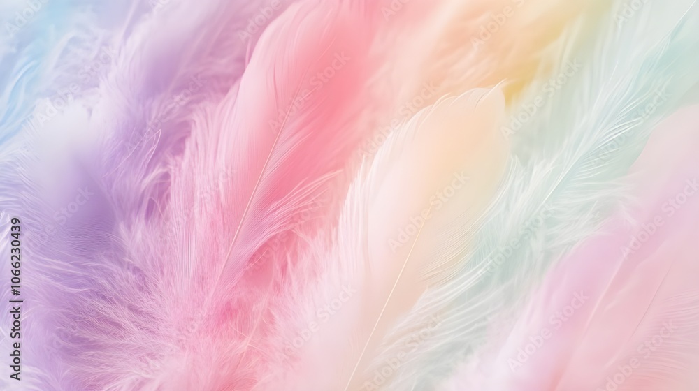 Colorful Pastel Feathers in a Vibrant Display. Colorful Pastel Feathers in a Vibrant Display.