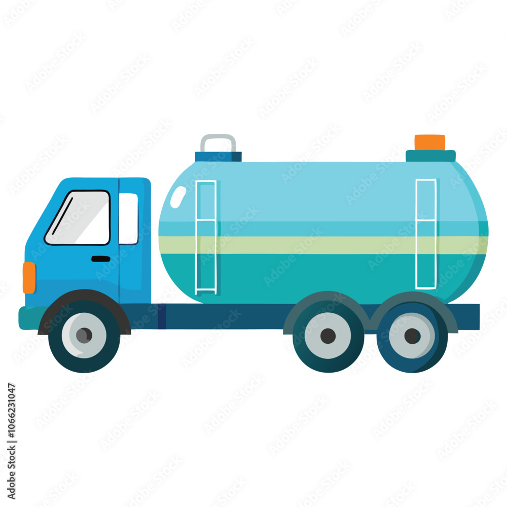 vector a water tanker truck on white background vector a water tanker truck on white background