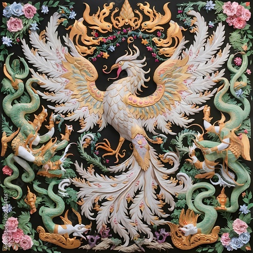 Wallpaper Mural traditional Thai fabric designs Torontodigital.ca