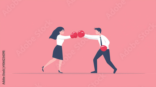 Business Battle: A stylized...