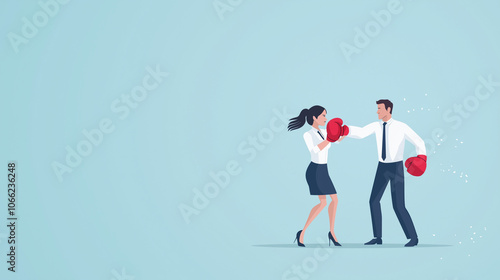 Business Battle: A stylized...