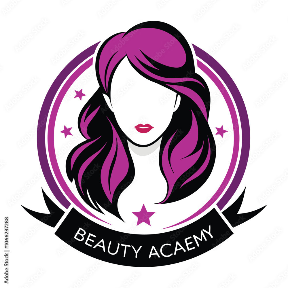 beauty academy logo on white background beauty academy logo on white background