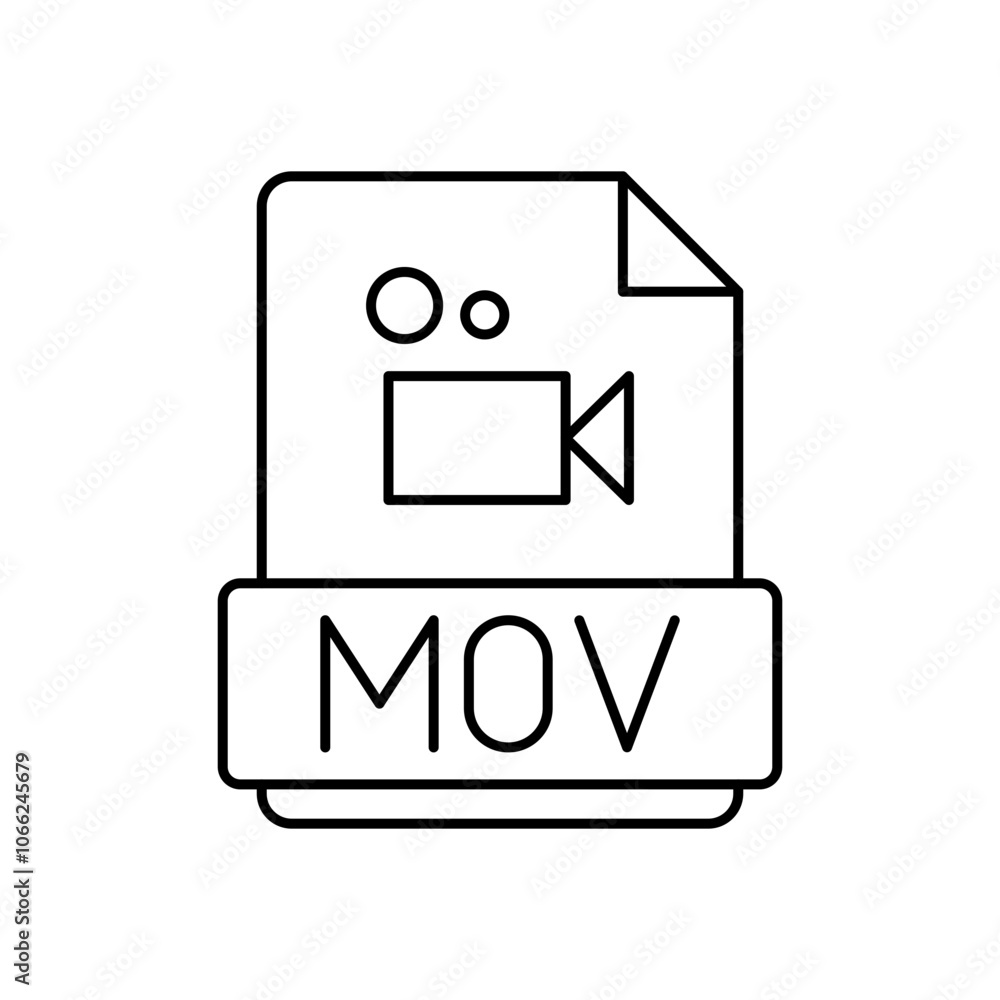 Outline Icon Document format MOV, File Extension Outline Icon Document format MOV, File Extension