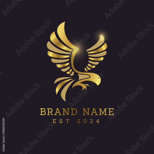 vecotr gold eagle logo design photo