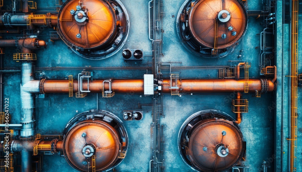 Aerial View of Industrial Complex. Aerial View of Industrial Complex.