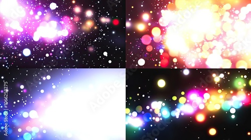 Vibrant Multicolor Bokeh Lights Creating an Abstract Night Sky Effect Generative AI