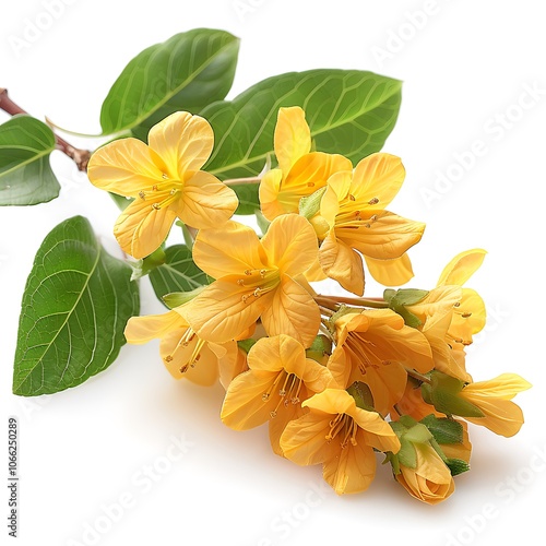 Laburnum Flower isolated on white background. photo