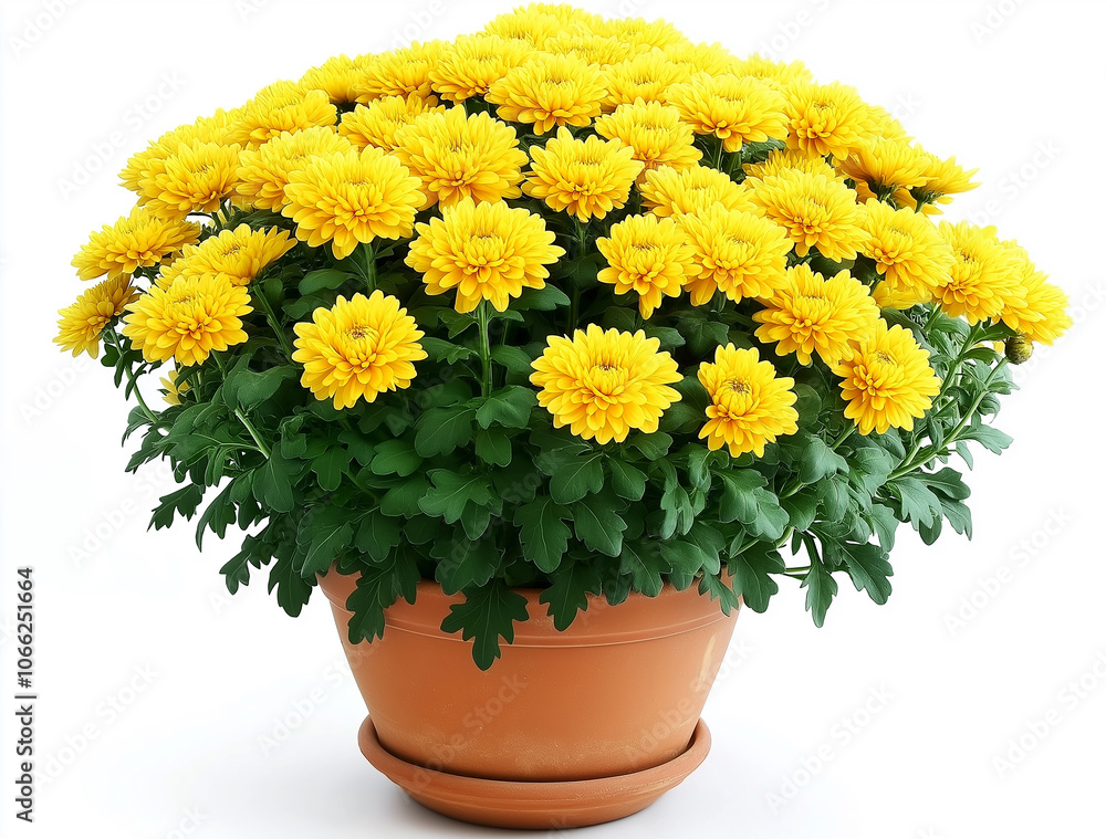 Yellow chrysanthemum potted plant, adding a touch of autumn to your home. Yellow chrysanthemum potted plant, adding a touch of autumn to your home.