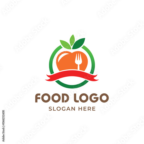 Hand draw healthy food logo design