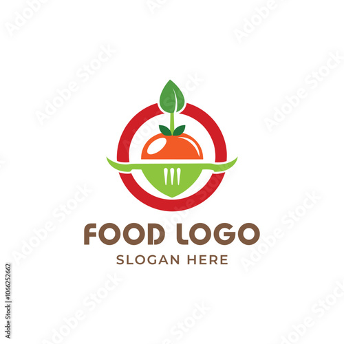 Hand draw healthy food logo design