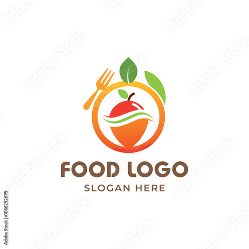 Hand draw healthy food logo design