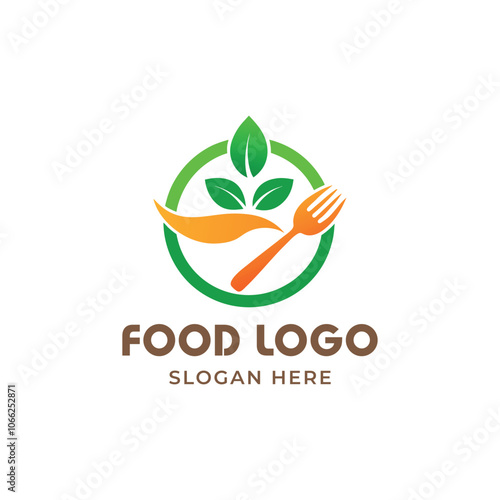 Hand draw healthy food logo design