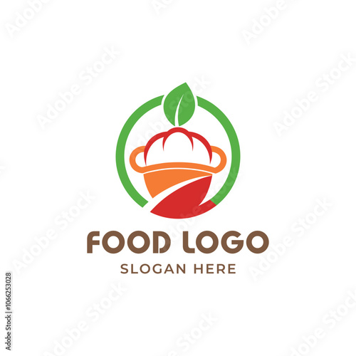 Hand draw healthy food logo design