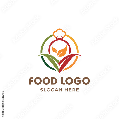 Hand draw healthy food logo design