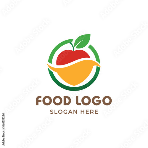 Hand draw healthy food logo design