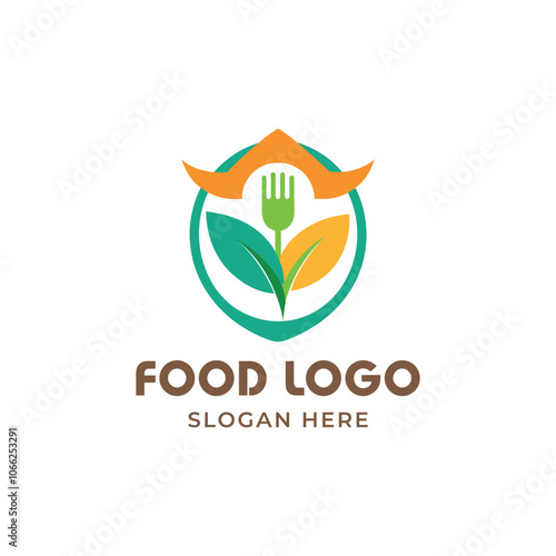 Hand draw healthy food logo design
