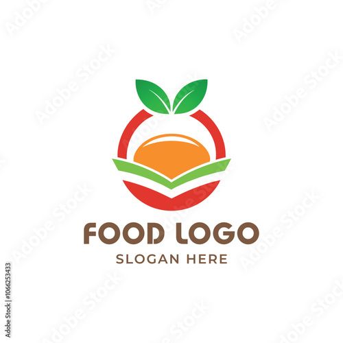 Hand draw healthy food logo design