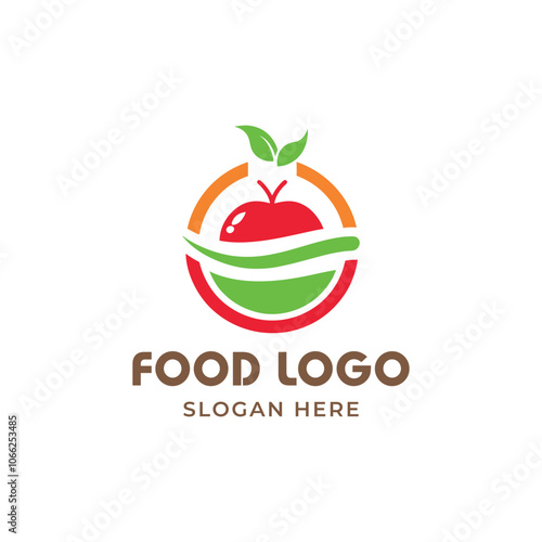 Hand draw healthy food logo design