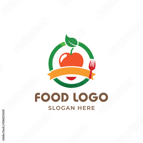 Hand draw healthy food logo design