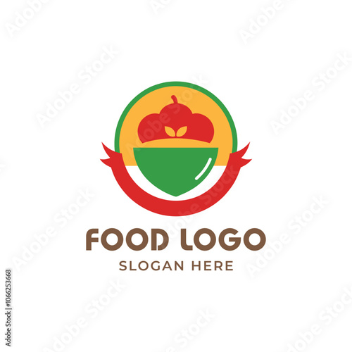 Hand draw healthy food logo design